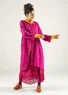“Olivia” woven organic cotton dress (cerise/patterned S)