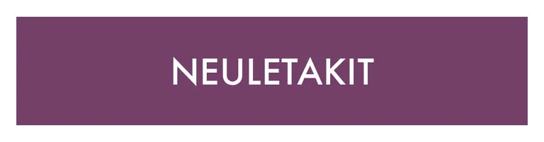 Liila ruutu, jossa valkoinen teksti ”Neuletakit”. 