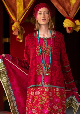 Vest "Jurta" van wol/lyocell - agaatrood