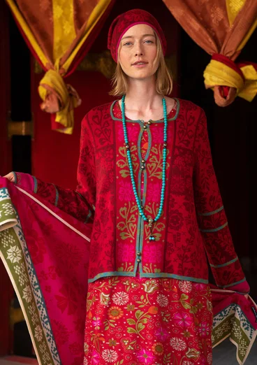 Vest "Jurta" van wol/lyocell - agaatrood