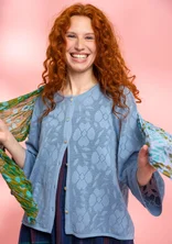 “Blomstra” knit cardigan in organic/recycled cotton - pigeon blue