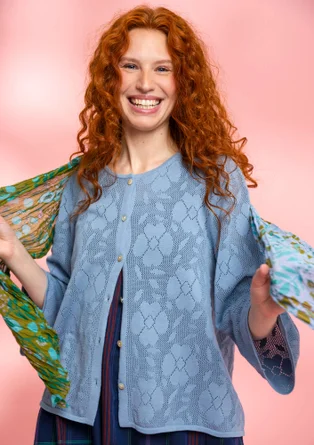 “Blomstra” organic/recycled cotton cardigan - pigeon blue
