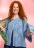 Gilet "Blomstra" en maille de coton biologique/recyclé (bleu pigeon L)
