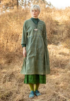 “Rose hip” woven organic cotton dress - indigo green