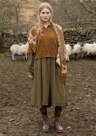 Einfarbiges Kleid „Frigg“ aus Bio-Baumwolle - fichte