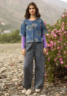 Kangashousut "Willow" ekopuuvillaa - indigo