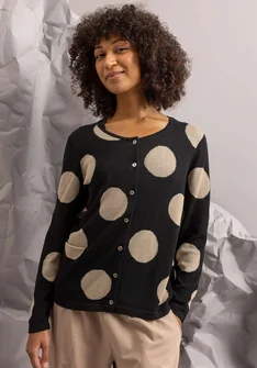 Strickjacke „Ina“ aus Bio-Baumwolle/Lyocell - schwarz