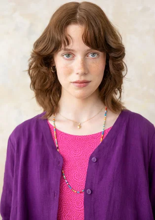 Blouse en lin tissé - prune