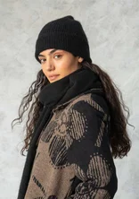 Bonnet en alpaga mélangé - noir