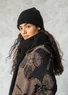 Bonnet en alpaga mélangé (noir Taille unique)