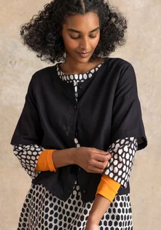 Geweven blouse "Vendela" van biologisch katoen - zwart