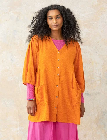 Woven artist’s blouse in organic cotton - masala