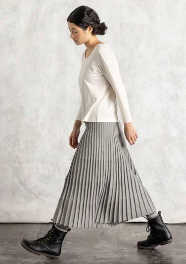 Organic/recycled cotton knit skirt - grey melange/solid colour