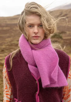 Strickschal aus Alpakagemisch - hortensie