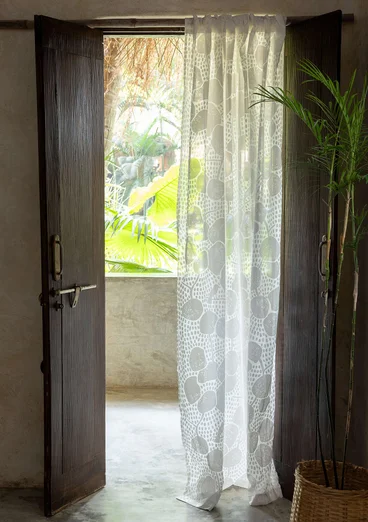“Galapagos” organic cotton curtain - white