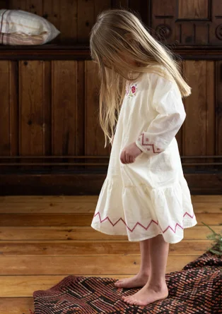 “Twinkle” children’s nightgown in organic cotton - light ecru