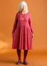 “Helga” jersey dress in lyocell/spandex (coral/patterned S)