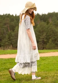 “Elisabeth” dress in woven organic cotton/linen - ecru