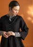 Woven “Asta” dress in linen (black XS)