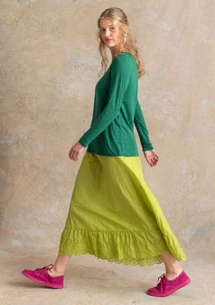 Top ”Bianca” en jersey de lyocell/élasthanne - émeraude foncé/motif