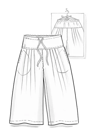 “Rut” woven viscose/linen trousers - henna