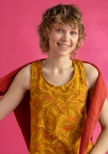Jersey tank top in organic cotton/spandex - mustard