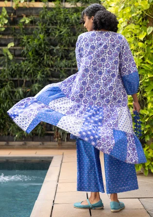 Robe tissée "Sona" en coton biologique - bleu brillant