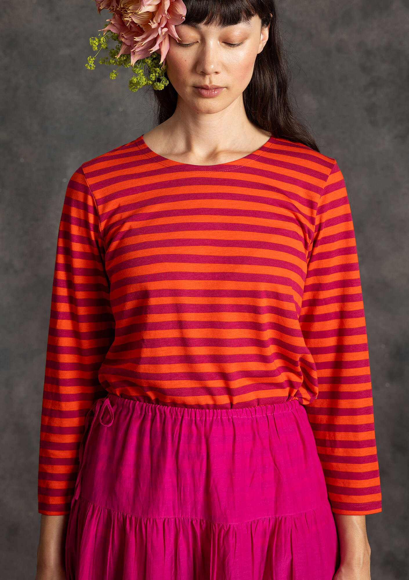 Woven skirt in cotton/silk
