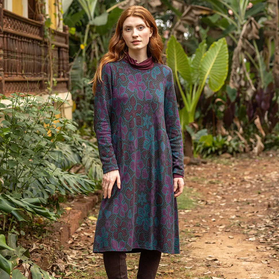 “Isabella” organic cotton/modal jersey dress - dark chokolate
