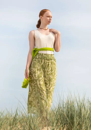 Kjol "Trollslända" i viskos - salvia