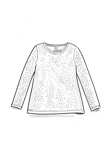 “Bianca” lyocell/elastane jersey top - blue topaz/patterned