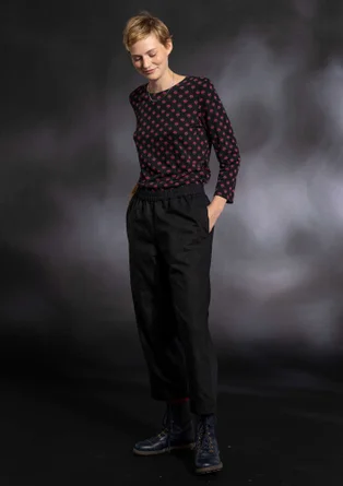 “Sigrid” organic cotton/lyocell top - black