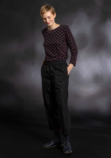 “Sigrid” organic cotton/lyocell top - black