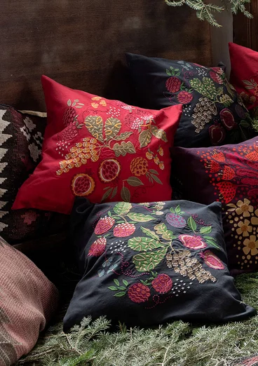 “Fruits” cushion cover in organic cotton - tomato