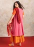 Robe "Iliana" en jersey de coton biologique/élasthanne (flamant rose/motif M)