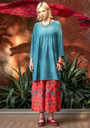 “Marie” woven organic cotton/silk dress - turquoise