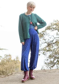 Cardigan knitted from an alpaca blend - peacock green