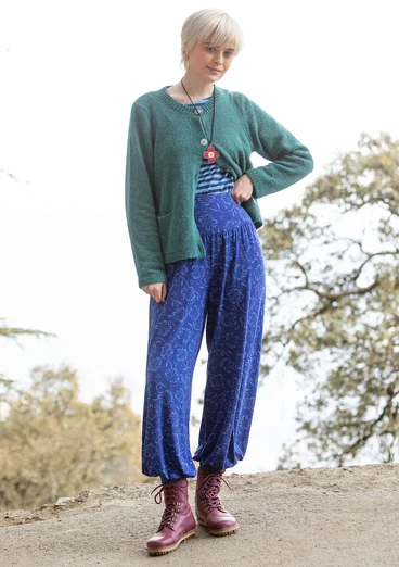 Strickjacke aus Alpakawollgemisch - pfauengrün