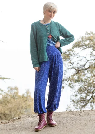 Strickjacke aus Alpakawollgemisch - pfauengrün