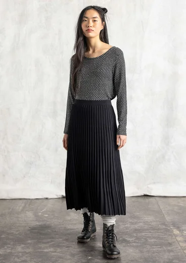 Organic/recycled cotton knit skirt - black/solid-colour