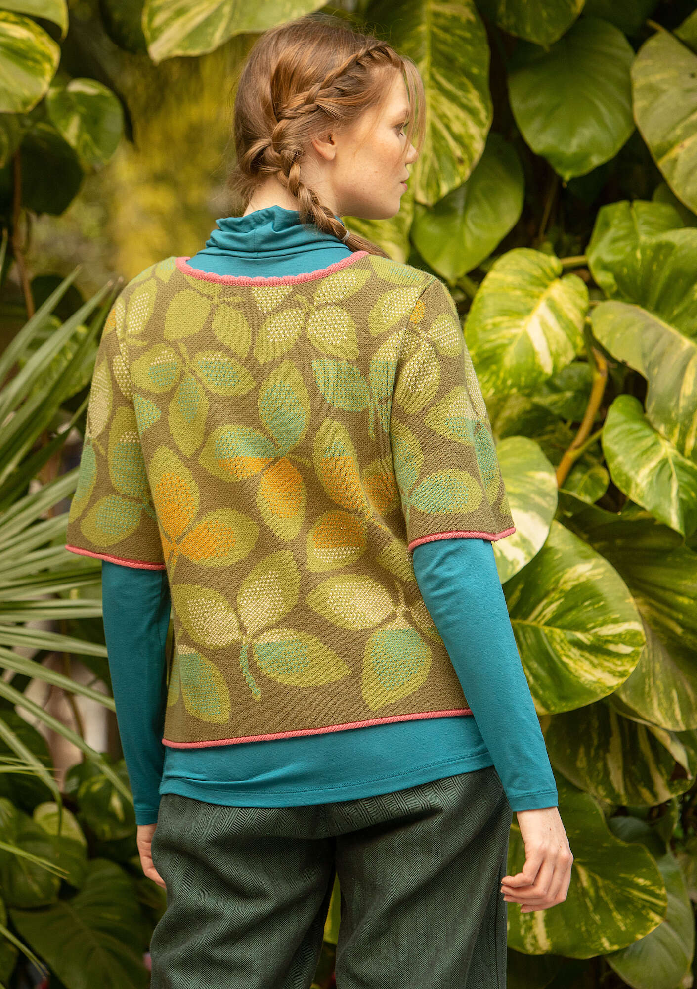 “Woodland” sweater in wool/organic cotton cedar thumbnail