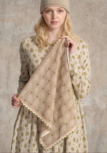 Foulard à motif "Taiga" en coton biologique - naturel foncé