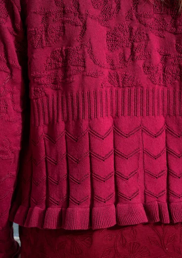 Strickjacke „Raya“ aus Bio-Baumwolle - dunkelhibiskus