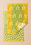 Gæstehåndklæde 2-pak  Leafy  i økologisk bomuld kiwi thumbnail