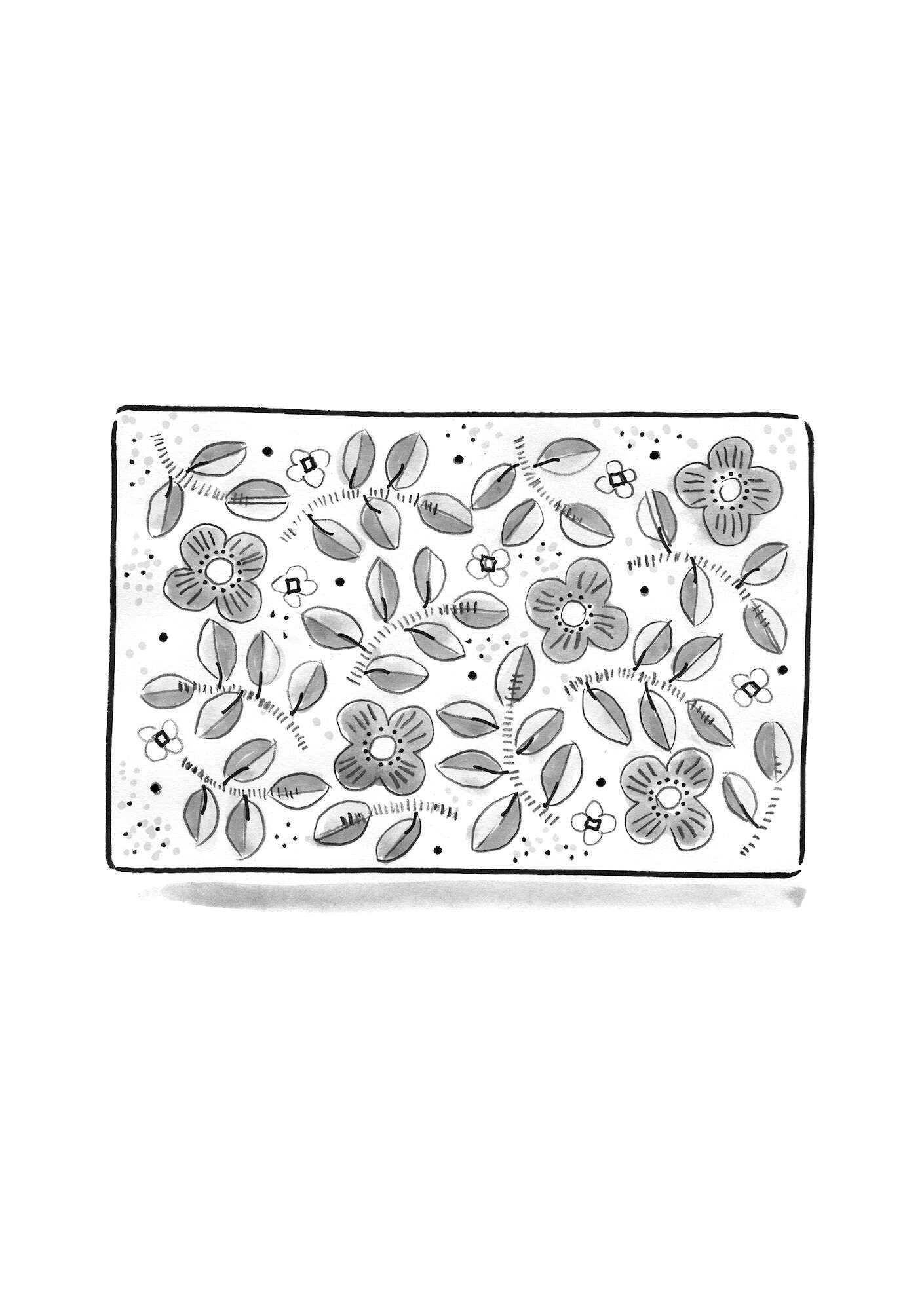 Fußmatte „Springrose“ aus Kokosfaser schwarz