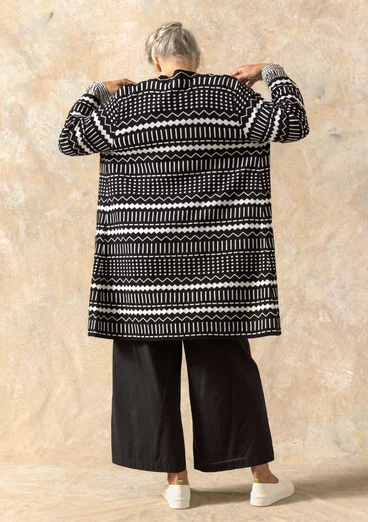 Strickjacke „Elsie“ aus Bio-/Recycling-Baumwolle - schwarz