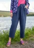 Pantalon "Ottilia" en coton biologique tissé (violet XS)