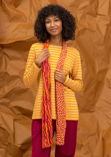 “Frida” patterned organic cotton scarf - chilli