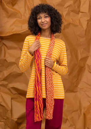 “Frida” patterned organic cotton scarf - chilli