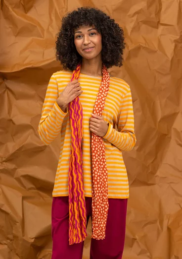 “Frida” patterned organic cotton scarf - chilli